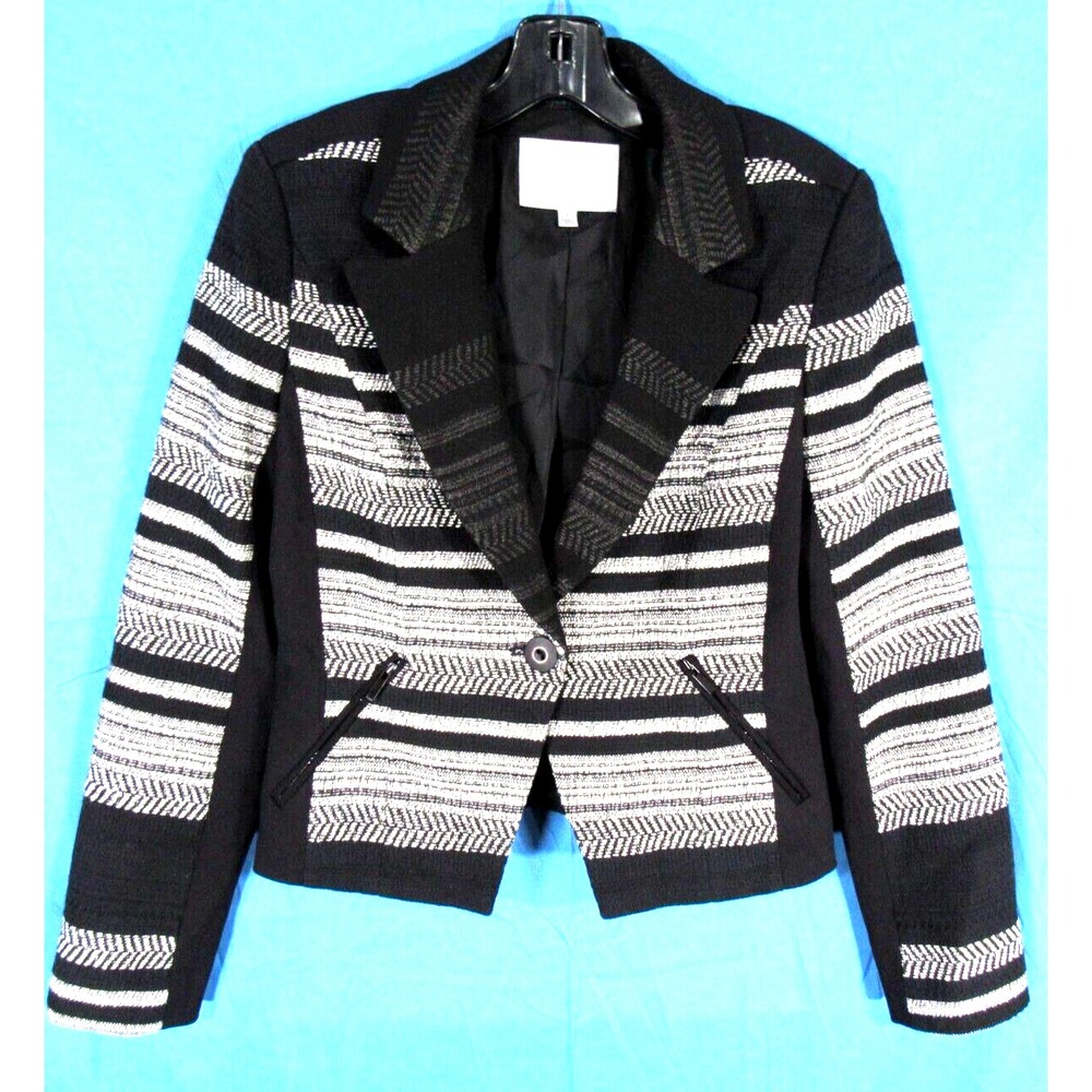 CLASSIQUES ENTIER Blazer/Jacket BLACK/WHITE STRIPES Lined TWEED Long Slv. S